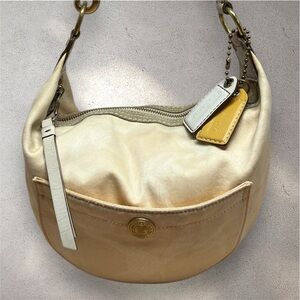 Coach Scribble C Vintage  Demi Hobo Bag- Yellow/Cream ‘2005